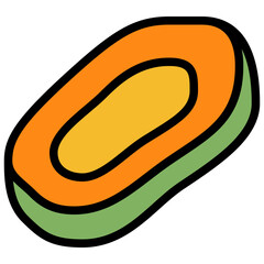 papaya line filled icon