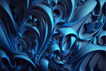 Abstract blue background with plastic waves