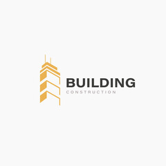 Building construction logo or architecture property symbol vector design concept