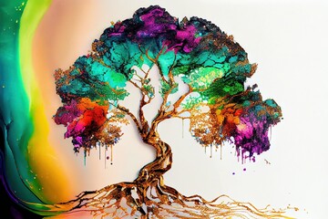 marble abstract liquid stone big tree