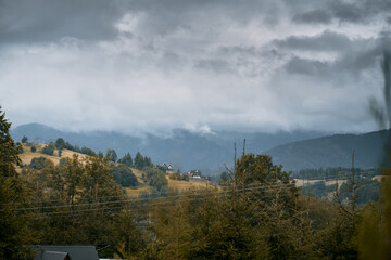 Mystic mountain forest. Local scenery of the forest descending from the top of Moeskie Oko lake in...