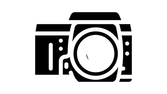 photo camera retro gadget glyph icon animation