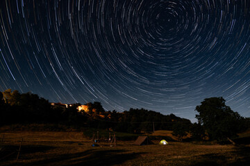 cielo stellato, star trail