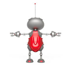 mini bot in t pose on rear view