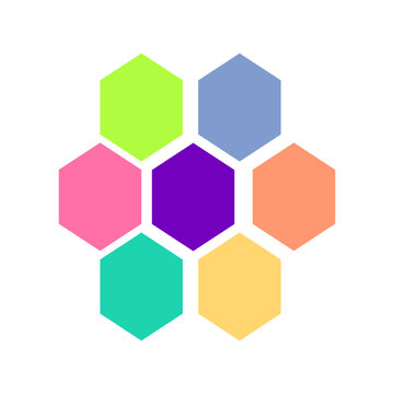 eamless geometric pattern. Colorful infinity abstract honeycomb geometrical background. Sixangle, hexagon background. Vector illustration. Concept for chart design .