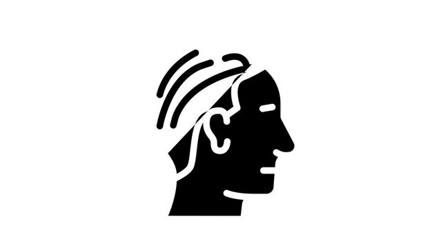 undercut hairstyle male glyph icon animation