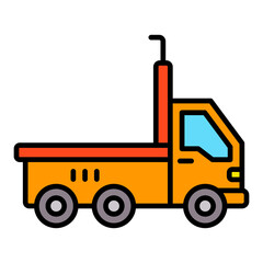 Trailer Truck Filled Line Icon