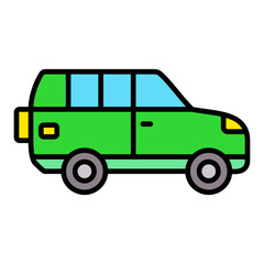 Wagon Car Filled Line Icon