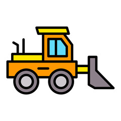 Bulldozer Filled Line Icon