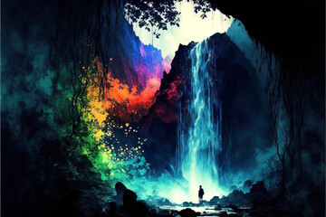 Obraz na płótnie Canvas Waterfall abstract 