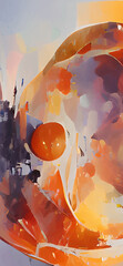 Abstract red orange color autumn design banner.