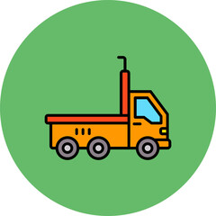 Trailer Truck Multicolor Circle Filled Line Icon