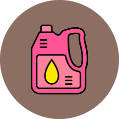 Oil Canister Multicolor Circle Filled Line Icon