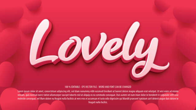 Editable Text Effect Lovely Valentines Day