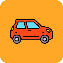 Car Multicolor Round Corner Filled Line Icon