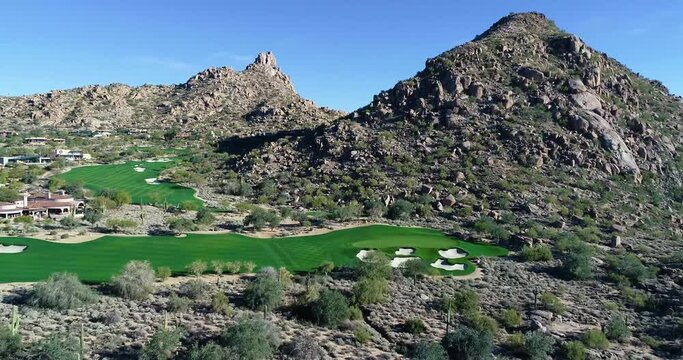 Flight Towards Scottsdale Golf Course Green