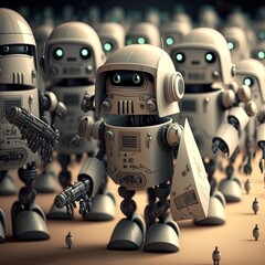 Robot army on the move. 