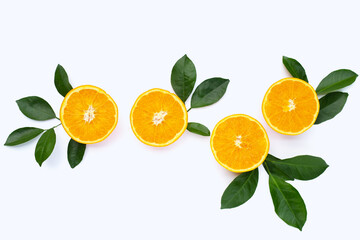 Orange fruit on white background. 