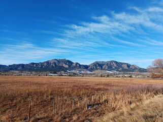 Boulder Flatirons in autumn (Colorado)