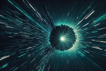 warp tunnel effect in the backdrop of hyperspace Generative AI - obrazy, fototapety, plakaty