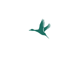 Flying duck silhouette 