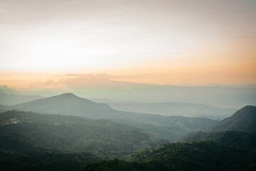 Obraz na płótnie Canvas Panoramic view of El Salvador Volcanos