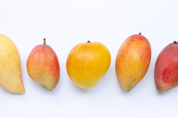 Tropical fruit, Mango  on white background.