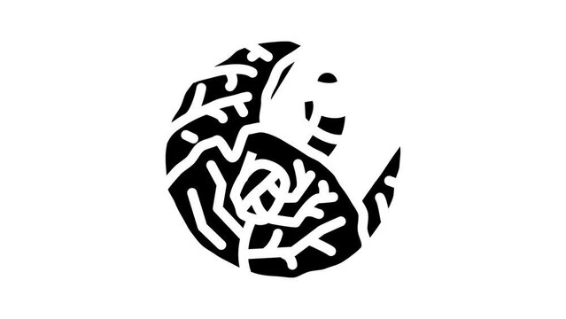 worm cabbage glyph icon animation