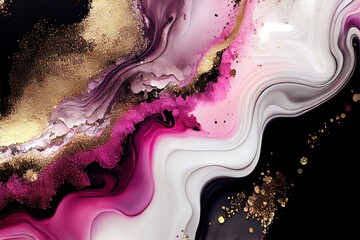 marble pink and gold liquid background, wallpaper, abstract
