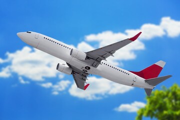 Fototapeta na wymiar Passenger modern new plane in sky