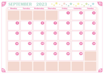 2023 CALENDAR  Pastel color