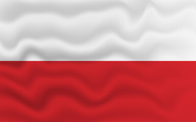Wavy flag of Poland. Flag of Poland with a wavy effect. vector illustration