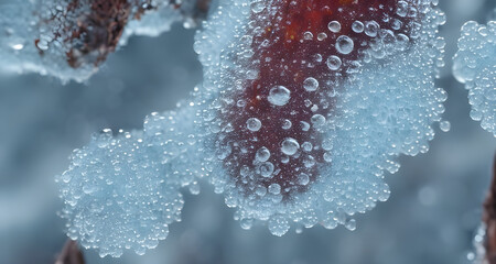 Ai Digital Illustration Macro Ice With Droplets
