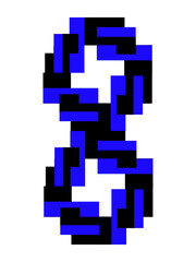 number 8 pixel style 