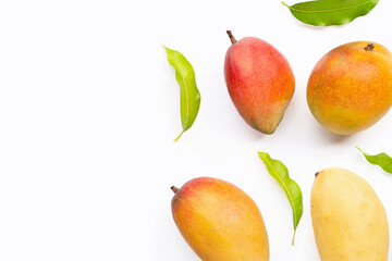 Tropical fruit, Mango  on white background.