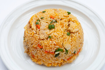 Fried rice on white plate