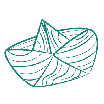 Isolated sketch of a paper boat Vector