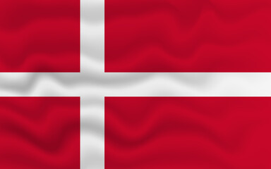 Fototapeta premium Wavy flag of Denmark. Flag of Denmark with a wavy effect. vector illustration