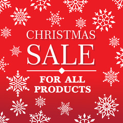 Fototapeta na wymiar Christmas discount banner in red color