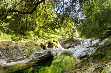 Fototapeta premium Petrignani river in Upper Corsica mountain