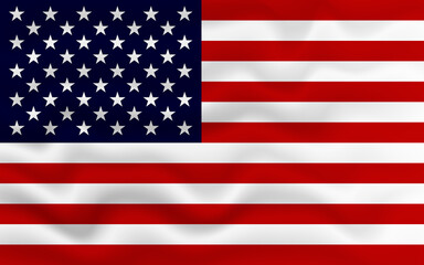 Wavy flag of United States. Flag of United States with a wavy effect. vector illustration