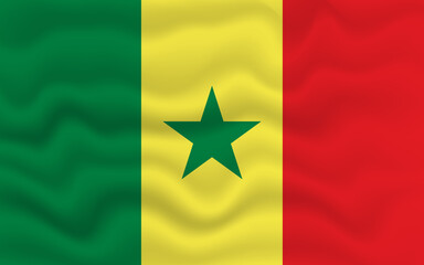 Fototapeta premium Wavy flag of Senegal. Flag of Senegal with a wavy effect. vector illustration
