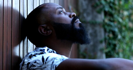 Preoccupied black African man. Frustrated person-1