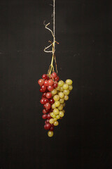 Christmas green healthy Cards with fruits