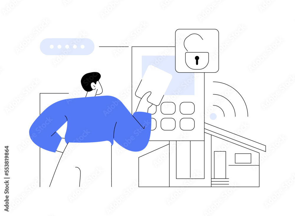Poster access control system abstract concept vector illustration.