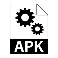 Modern flat design of APK file icon for web