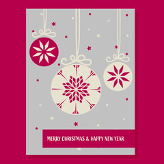 Vector snowflakes Christmas bauble greeting card print