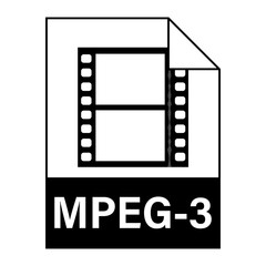 Obraz premium Modern flat design of MPEG-3 illustration file icon for web