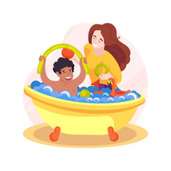 Bathing isolated cartoon vector illustration.