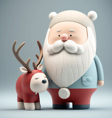 3d illustration of Santa Claus. Christmas holidays concept.